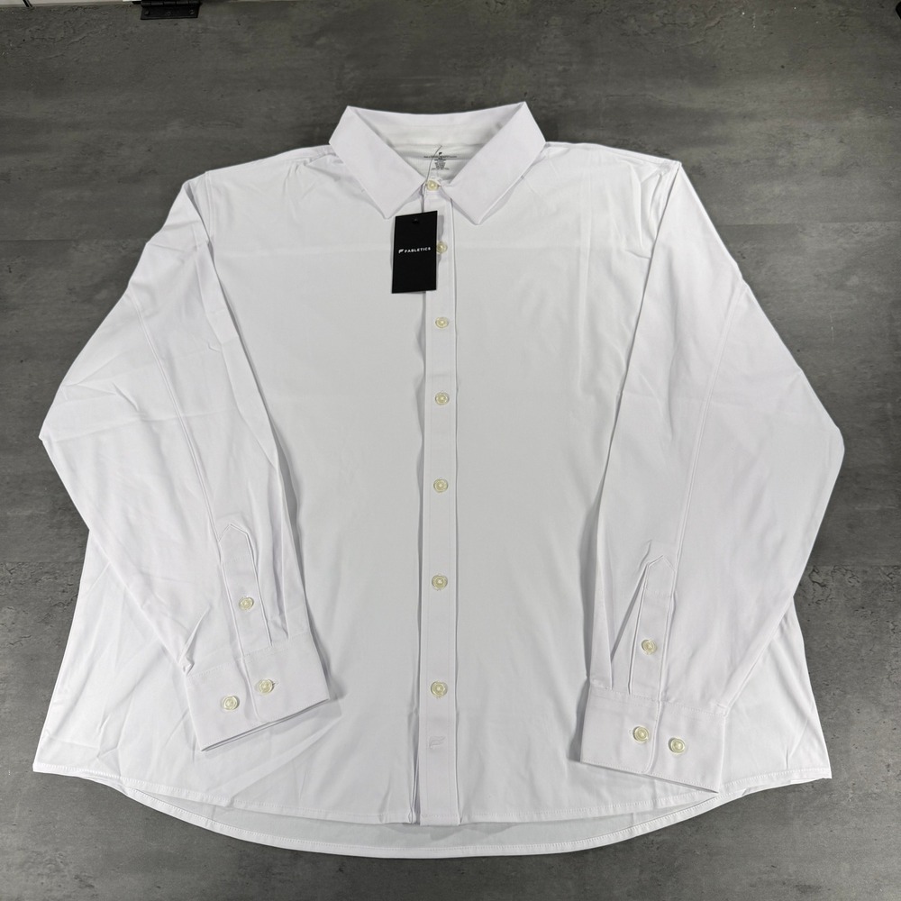 Fabletics The Don Long Sleeve Button Down Shirt Men XXL Stretch $110 Performance